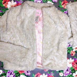 Faux Fur 70s Style Glamour Coat Cropped xl